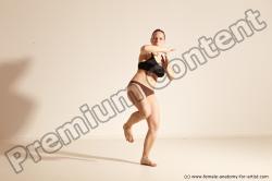 Underwear Martial art Woman White Moving poses Average long colored Dynamic poses Academic